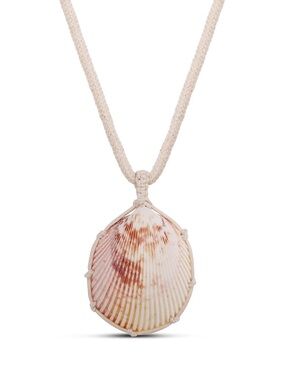 Seashell Cord Necklace in White by Mayamar